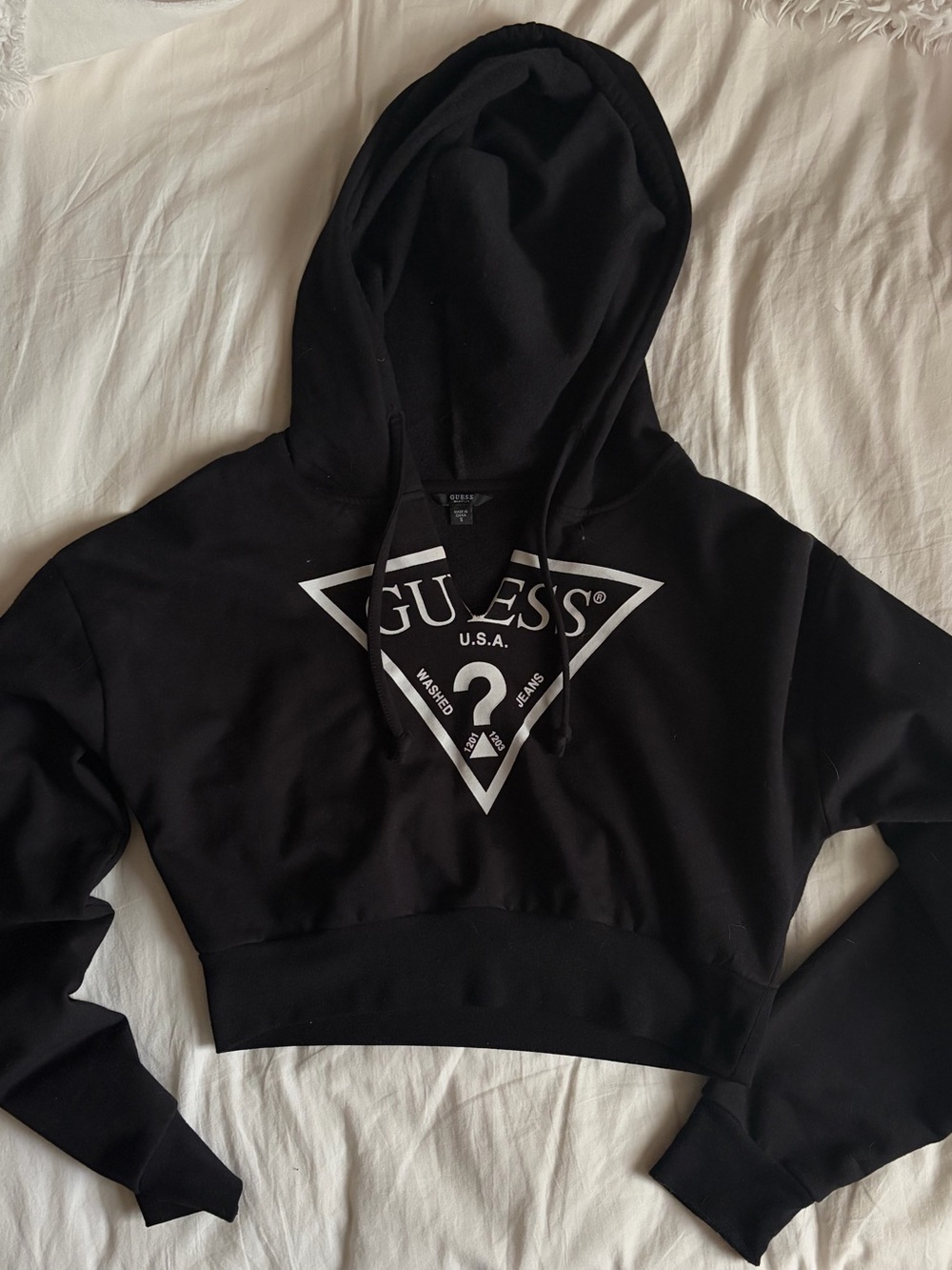 Guess Black Hoodie with White Triangle Logo